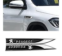 ALIEDA Autocollant en Métal 3D de Voiture 2 Pièces, Décoration D'aile Latérale Carrosserie, Logo de Gril, pour Peugeot 107 108 206 207 308 307 508 2008 3008