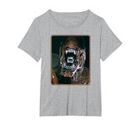 Alien 45th Anniversary AVP: Alien vs. Predator Xenomorph T-Shirt, Femme Grandes Tailles, Gris Chiné, 4X
