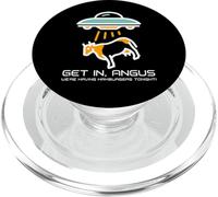 Alien Abduction Cattle Angus Beef We're Having Hamburgers PopSockets PopGrip pour MagSafe