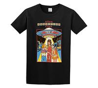 Alien Abduction Club T-Shirt Graphic Tee Printed Top Mens Black Shirt S