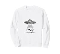 Alien Abduction Vache OVNI Faisceau rétro Cosmique Illustration Sweatshirt
