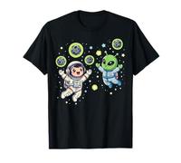 Alien and Astronaut Hanging Out on Lunar Moon T-Shirt