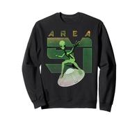 Alien Area 51 Chemise OVNI Homme Vert Soucoupe Volante Espace Sweatshirt