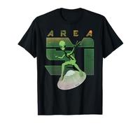 Alien Area 51 Chemise OVNI Homme Vert Soucoupe Volante Espace T-Shirt