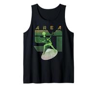 Alien Area 51 T Shirt UFO Homme Vert Soucoupe Volante Débardeur