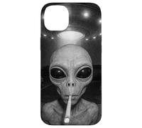 Alien at Your Door Sonnette drôle OVNI Art de la Vie Spatiale Coque pour iPhone 14 Plus