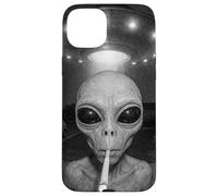 Alien at Your Door Sonnette drôle OVNI Art de la Vie Spatiale Coque pour iPhone 15 Plus