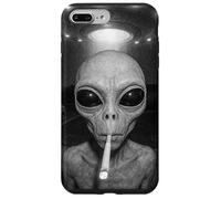 Alien at Your Door Sonnette drôle OVNI Art de la Vie Spatiale Coque pour iPhone 7 Plus/8 Plus