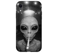 Alien at Your Door Sonnette drôle OVNI Art de la Vie Spatiale Coque pour iPhone XR