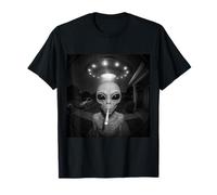 Alien At Your Door Sonnette drôle OVNI Art de la vie spatiale T-Shirt