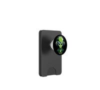 Alien avec écouteurs - Design Minimaliste Techno & Rave PopSockets PopWallet pour MagSafe