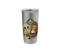 Alien & Bigfoot Coffee Friends Cosmic Brew Funny Gobelet isotherme en acier inoxydable double paroi