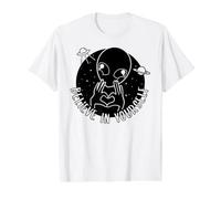 Alien Buddy Proclamant l'amour de soi - Humoristique T-Shirt Graphique avec Valeur, Homme, Blanc, M