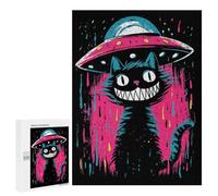 Alien Cat Invasion Art Print Puzzle 1000 Pièces Educa Jouet en Bois Cadeau Unique Décoration Intérieure Jeu Éducatif Challenge Toy Adultes Et Enfants À Partir De 14 Ans 500 PCS