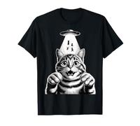 Alien Cat Selfie UFO Gifts Men Women Graphic Tees Funny Cat T-Shirt