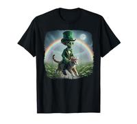 Alien chevauchant Un Chat Licorne Arc-en-Ciel St Patrick Day Caticorn T-Shirt