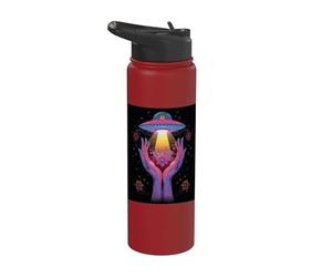 Alien Contact Floral Cosmique Vie Invisible Mystère Céleste Stainless Steel Insulated Water Bottle