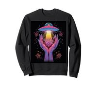 Alien Contact Floral Cosmique Vie Invisible Mystère Céleste Sweatshirt