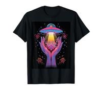 Alien Contact Floral Cosmique Vie Invisible Mystère Céleste T-Shirt