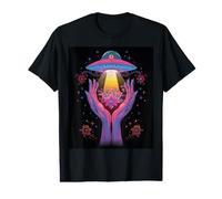 Alien Contact Floral Cosmique Vie Invisible Mystère Céleste T-Shirt Graphique avec Valeur