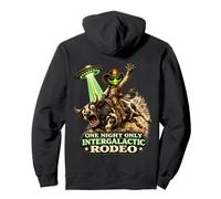 Alien Cowboy Bull Riding Rodeo UFO Western Sci-FI Drôle Sweat à Capuche