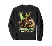 Alien Cowboy Bull Riding Rodeo UFO Western Sci-FI Drôle Sweatshirt