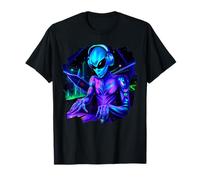 Alien Cyborg DJ Robot enregistre de la Musique Techno Cool Aliens T-Shirt
