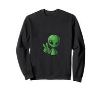 Alien drôle d'extraterrestre enlèvement d'OVNI Cool montrant Un Signe de Paix Sweatshirt