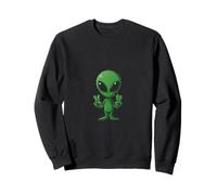 Alien drôle d'extraterrestre enlèvement d'OVNI Cool montrant Un Signe de Paix Sweatshirt