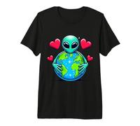 Alien Earth Day Hugging Planet Lover pour Enfants, garçons et Filles T-Shirt Haut de Gamme