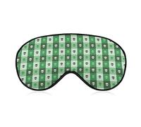 Alien Faces Green Squares Masque de Sommeil Doux Bandeau Portable Masque pour les Yeux avec Sangle Réglable pour Hommes Femmes