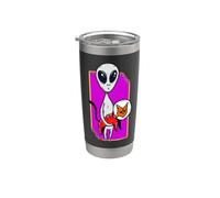 Alien galactique et chat de l'espace extra-atmosphérique OVNI mystique fusée chaton Gobelet isotherme en acier inoxydable double paroi