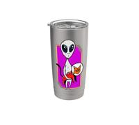 Alien galactique et chat de l'espace extra-atmosphérique OVNI mystique fusée chaton Gobelet isotherme en acier inoxydable double paroi