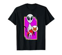 Alien Galactique et Chat de l'espace Extra-atmosphérique OVNI Mystique fusée Chaton T-Shirt Graphique avec Valeur