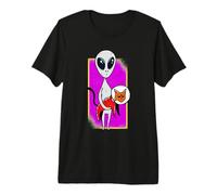 Alien Galactique et Chat de l'espace Extra-atmosphérique OVNI Mystique fusée Chaton T-Shirt Haut de Gamme
