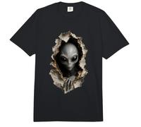 Alien Gris brisant à Travers Le Mur OVNI Science-Fiction Extraterrestre Comfort Colors Adult Heavyweight T-Shirt