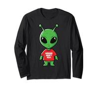 Alien Humans Arent Real Funny UFO Space Humour Hommes Femmes Enfants Manche Longue