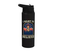 Alien Hunter UFO Area 51 croit à une rencontre avec une Stainless Steel Insulated Water Bottle