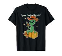 Alien in A Cowboy Chapeau 1947 Rétro Martien OVNI Roswell T-Shirt