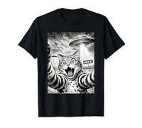 Alien Invasion Funny Shocked Cat Selfie Rencontre OVNI T-Shirt