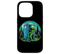 Alien Leaving Porta Pot en Bois drôle Coque pour iPhone 14 Pro
