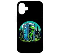Alien Leaving Porta Pot en Bois drôle Coque pour iPhone 16 Plus