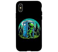 Alien Leaving Porta Pot en Bois drôle Coque pour iPhone X/XS