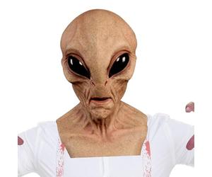 Alien - Masque intégral en latex doux pour la peau, Halloween | Coiffe extra-terrestre réaliste et respirante - Accessoire de costume effrayant pour cosplay, fêtes, festivals