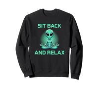 Alien Meditation Meditate Relaxation Sit Back and Relax Sweatshirt
