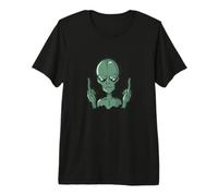 Alien montrant Le Majeur T-Shirt Haut de Gamme