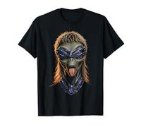 Alien Mullet Extraterrestrial Party Rocker Sci-FI Humour T-Shirt