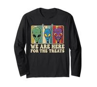 Alien Nous Sommes Ici pour Les friandises rétro Halloween Manche Longue