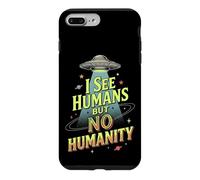 Alien OVNI Space No Humanity Extraterrestre Coque pour iPhone 7 Plus/8 Plus
