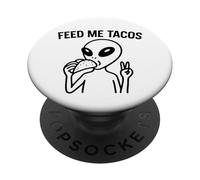 Alien Peace Love Tacos Tee - Funny UFO Food Lover Tees PopSockets PopGrip Adhésif